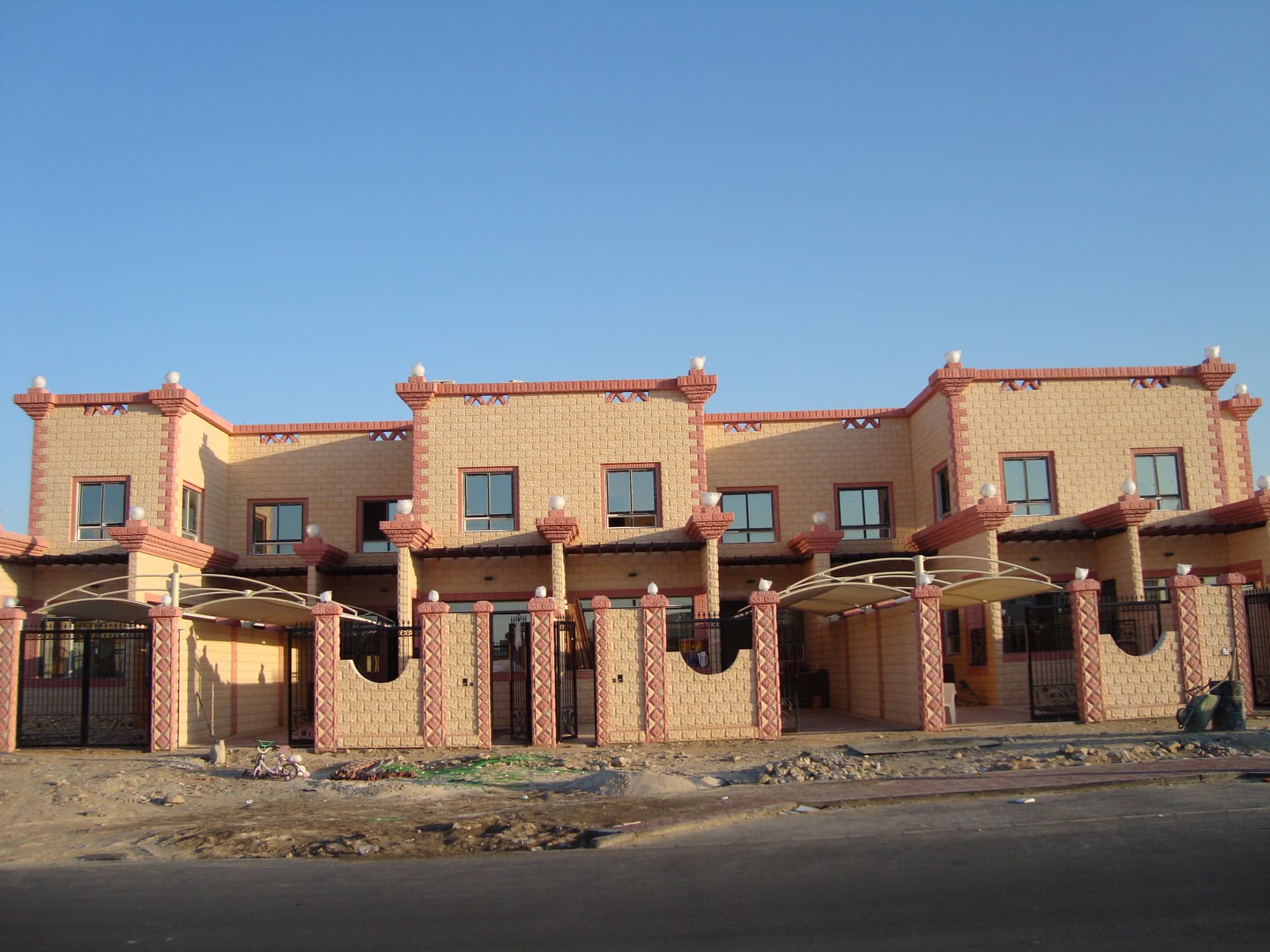 Completed row of townhouses